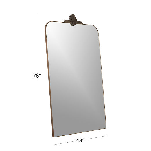 Nouveau Modern Black Iron Full-Length Floor Mirror 48"x78"