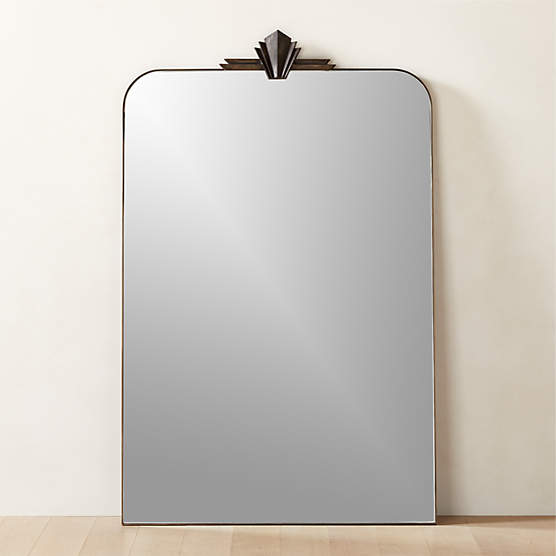 Nouveau Modern Black Iron Full-Length Floor Mirror 48"x78"