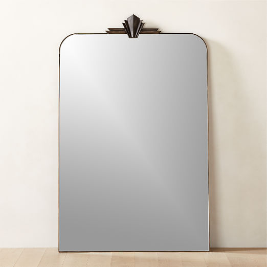 Nouveau Modern Black Iron Full-Length Floor Mirror 48"x78"