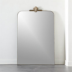 Nouveau Brass Lacquered Iron Floor Length Mirror 48"x76.5"