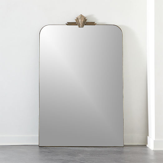 Nouveau Modern Brass Lacquered Iron Full-Length Floor Mirror 48"x78"