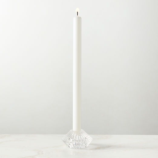 Nova Ribbed Clear Glass Reversible Candle Holder