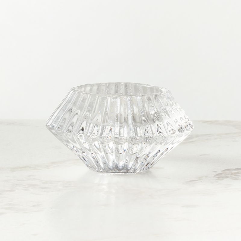 Nova Ribbed Clear Glass Reversible Candle Holder - image 2 of 7