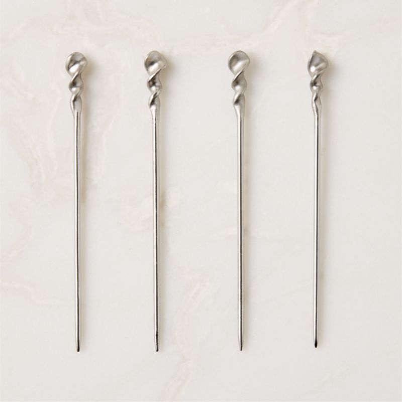 Nerano Silver Stainless Steel Bar Tools With Cast Brass Handle Set of 5 by Nina Garcia - image 2 of 6