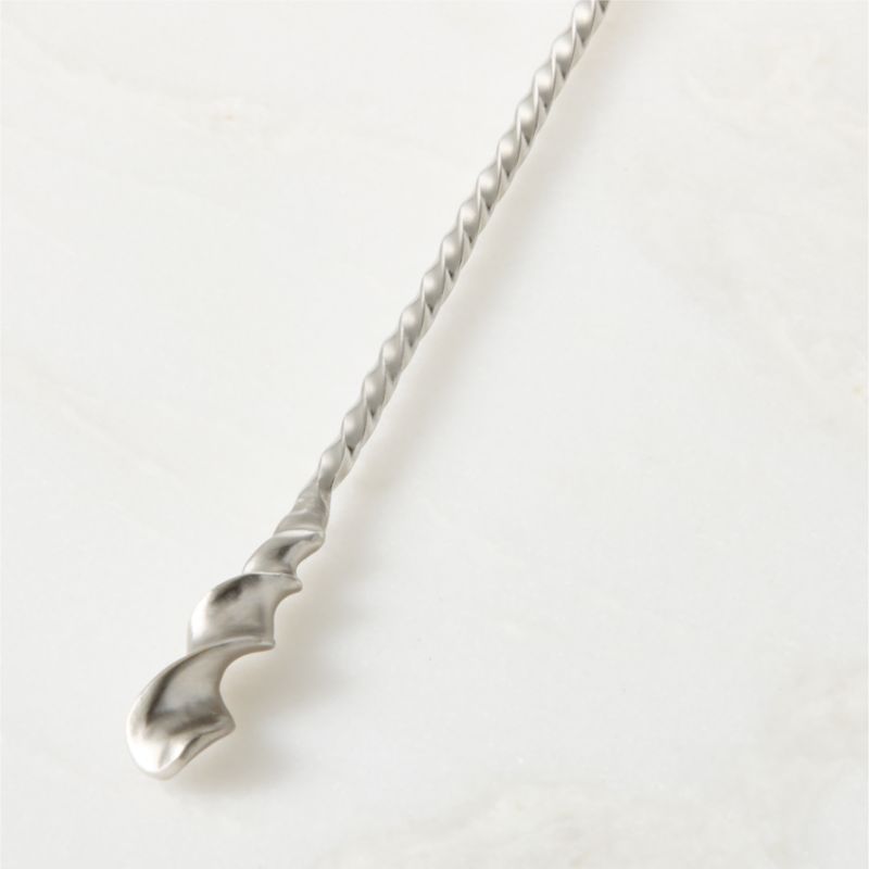 Nerano Silver Stainless Steel Cocktail Stirrer With Cast Brass Handle by Nina Garcia - image 2 of 3