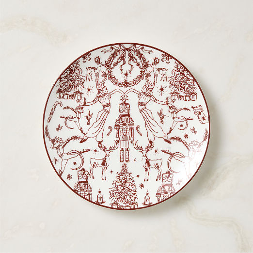 Nutcracker Kingdom Red and White Appetizer Plate