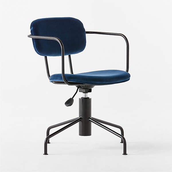 Navy blue velvet declan on sale upholstered office chair