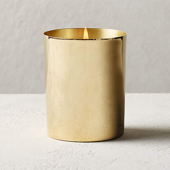 Large Brass Candle Bowl + Reviews CB2