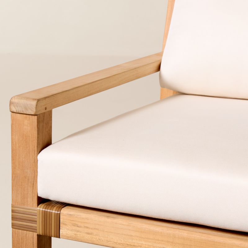 Oakley 100" Teak Outdoor Sofa With Ivory Sunbrella® Cushions - image 6 of 10