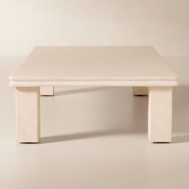 Oakley 64" Rectangular Faux Limestone Outdoor Coffee Table