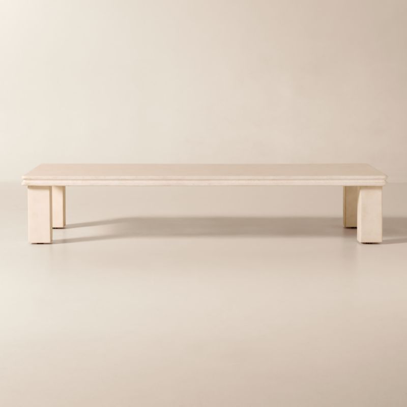 Viewing product image Oakley 64" Rectangular Faux Limestone Outdoor Coffee Table - image 1 of 5
