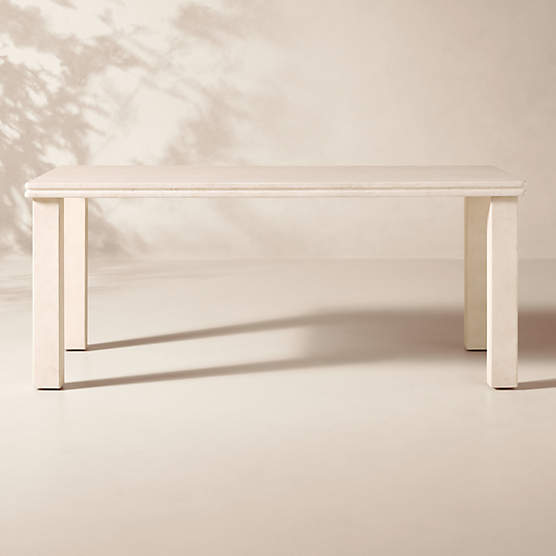 Oakley 72" Rectangular Faux Limestone Outdoor Dining Table