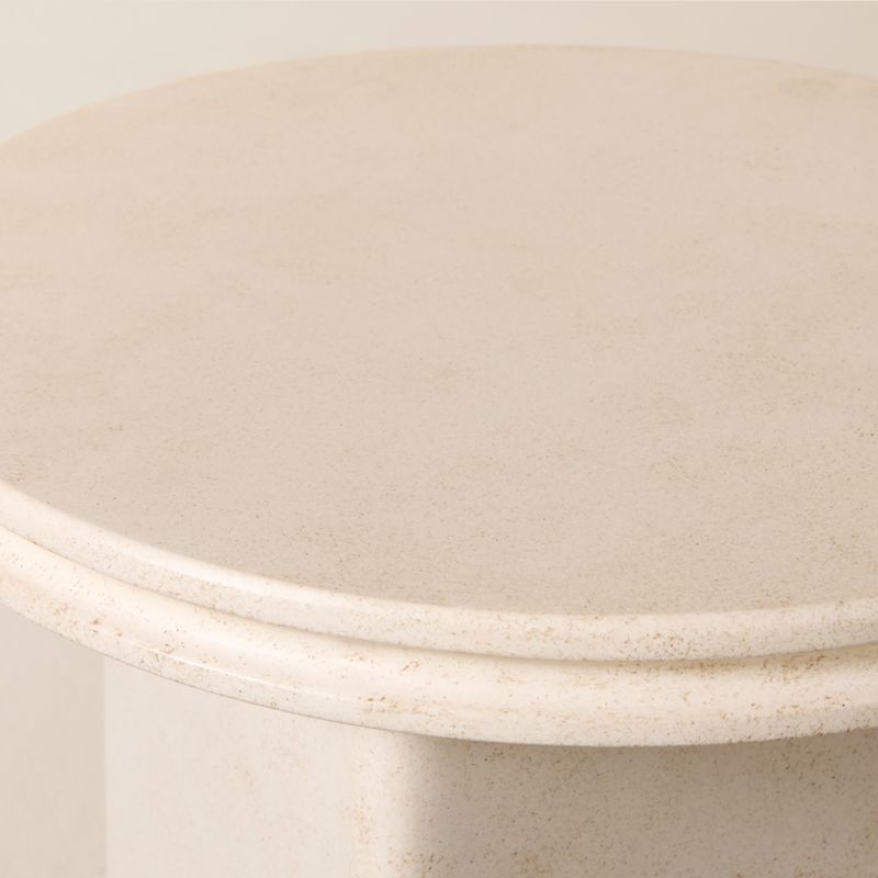 Oakley Round Faux Limestone Outdoor Side Table - image 4 of 6