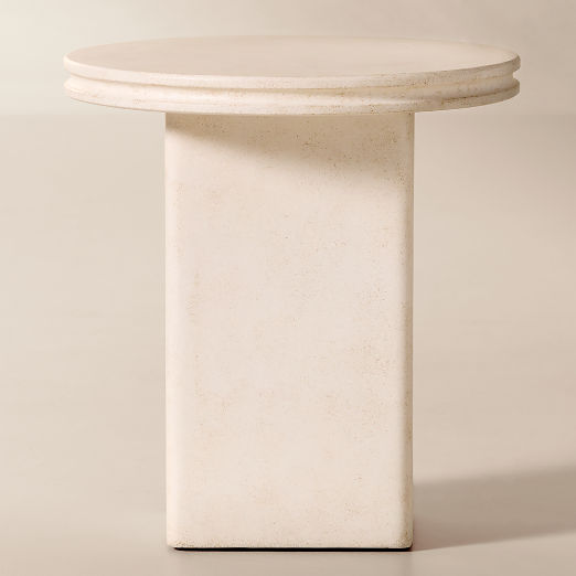 Oakley Rectangular Faux Limestone Outdoor Side Table
