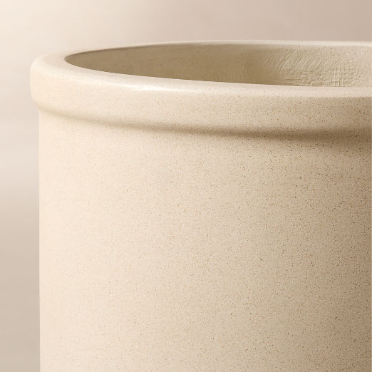 Oakley Round Faux Limestone Indoor/Outdoor Medium Planter 14.5"H
