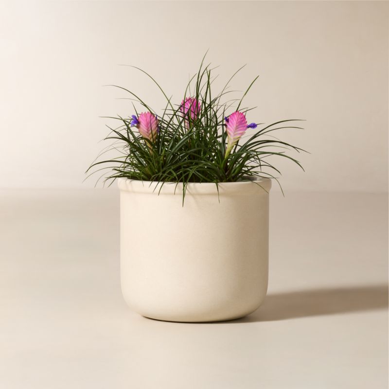 Viewing product image Oakley Round Faux Limestone Indoor/Outdoor Medium Planter 14.5" - image 1 of 4
