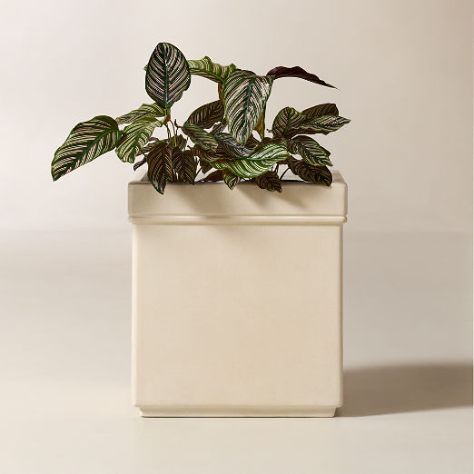 Oakley Square Faux Limestone Indoor/Outdoor Medium Planter 19.25"H
