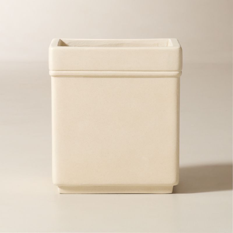 Oakley Square Faux Limestone Indoor/Outdoor Medium Planter 15.5" - image 1 of 4