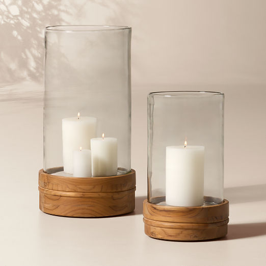 Oakley Teak Outdoor Lanterns Set of 2