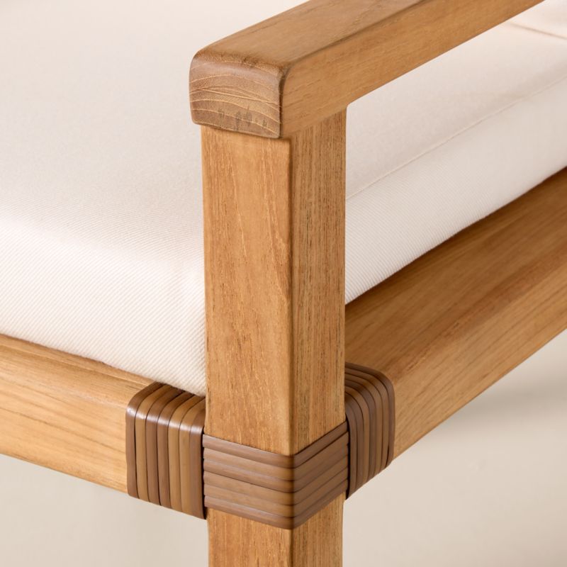 Oakley Teak Outdoor Dining Armchair with Ivory Sunbrella® Cushions Set of 4 - image 5 of 9