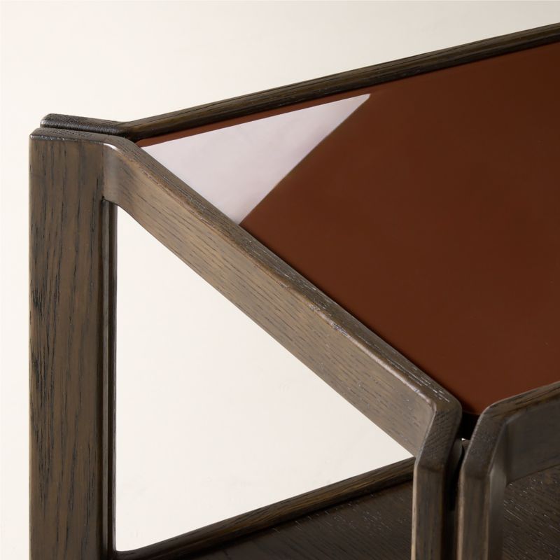 Obair 22" Red Enamel and Oak Side Table by Casa Dean by Swizz Beatz - image 3 of 5