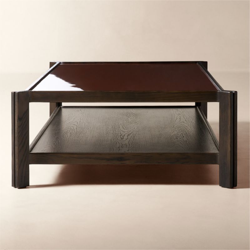 Obair 66" Red Enamel and Oak Rectangular Coffee Table by Casa Dean Swizz Beatz - image 3 of 5