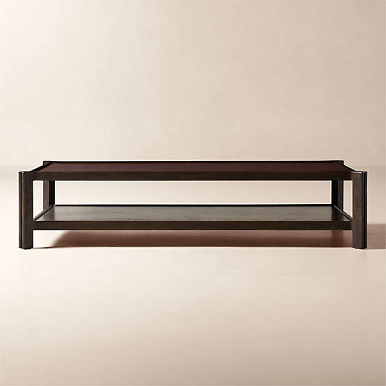Obair 66" Red Enamel and Oak Rectangular Coffee Table by Casa Dean Swizz Beatz