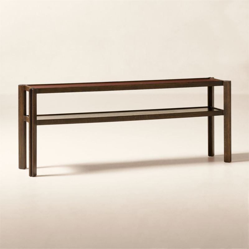 Obair 72" Red Enamel and Oak Console Table by Casa Dean by Swizz Beatz - image 1 of 4