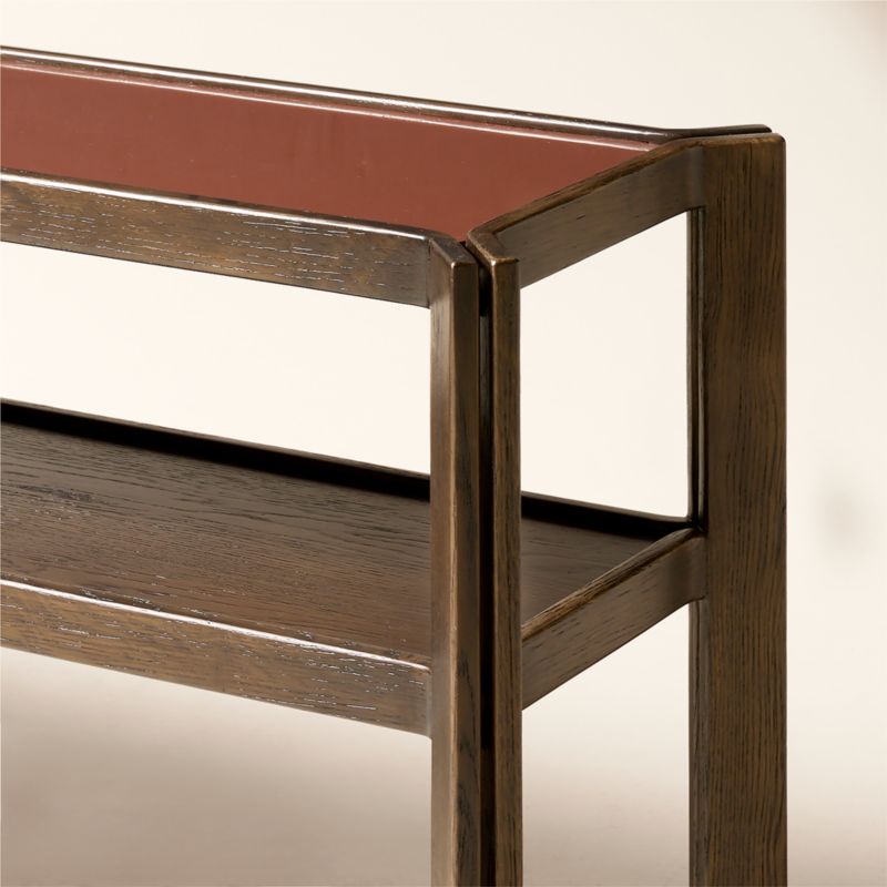 Obair 72" Red Enamel and Oak Console Table by Casa Dean by Swizz Beatz - image 3 of 4