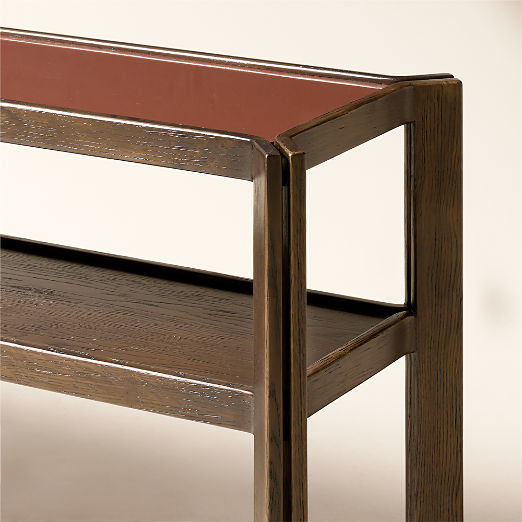 Obair 72" Red Enamel and Oak Console Table by Casa Dean by Swizz Beatz