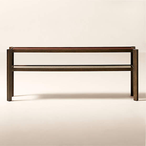 Obair 72" Red Enamel and Oak Console Table by Casa Dean by Swizz Beatz