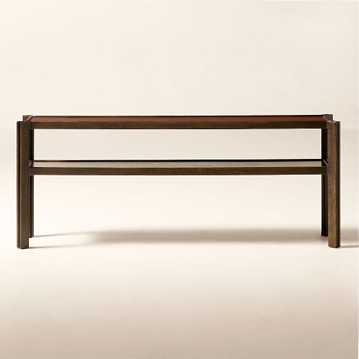Obair 72" Red Enamel and Oak Console Table by Casa Dean by Swizz Beatz