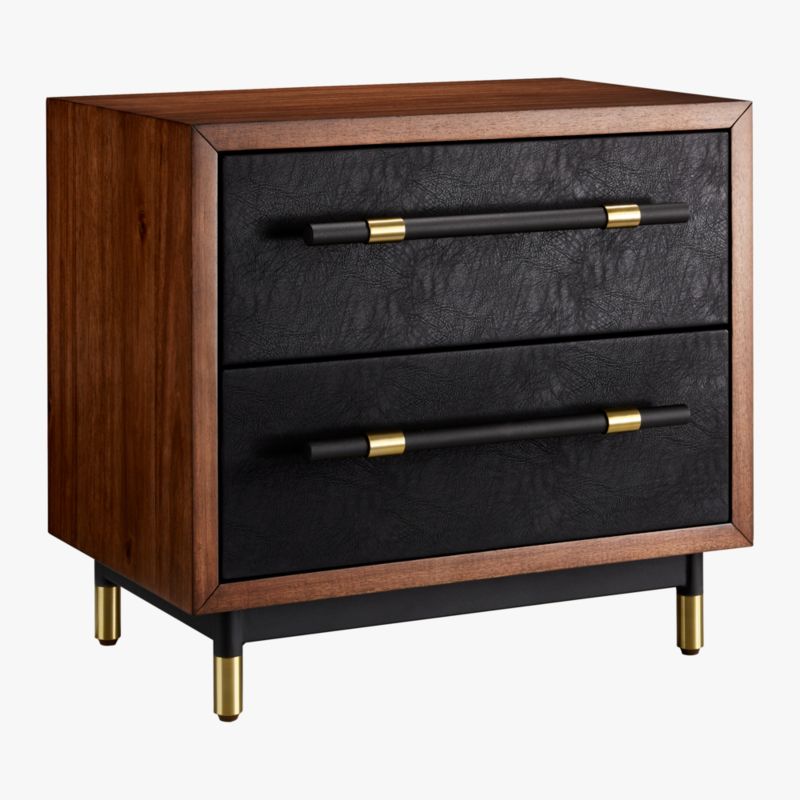 Oberlin 2-Drawer Vegan Leather and Wood Nightstand - image 5 of 12