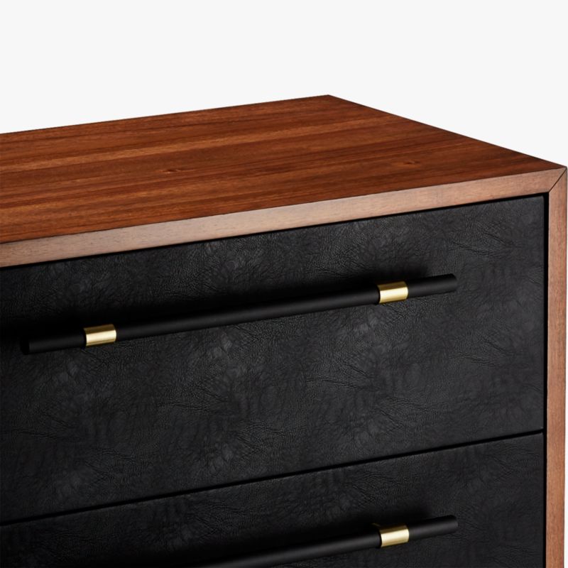 Oberlin 2-Drawer Vegan Leather and Wood Nightstand - image 9 of 12