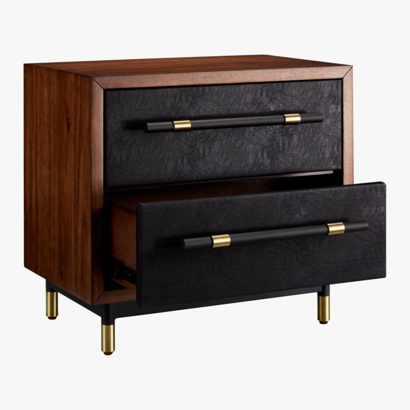 Oberlin 2-Drawer Vegan Leather and Wood Nightstand - image 6 of 12