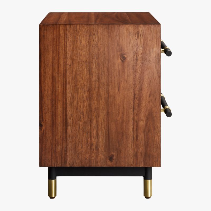 Oberlin 2-Drawer Vegan Leather and Wood Nightstand - image 7 of 12