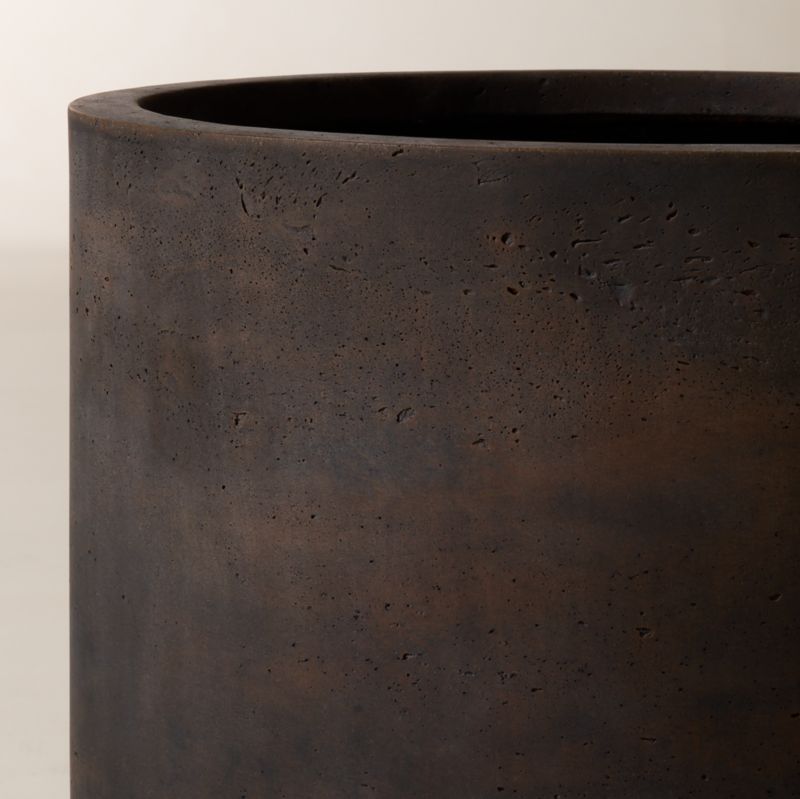 Oberon Antiqued Dark Brown Cement Indoor/Outdoor Medium Planter 15.75" - image 3 of 4
