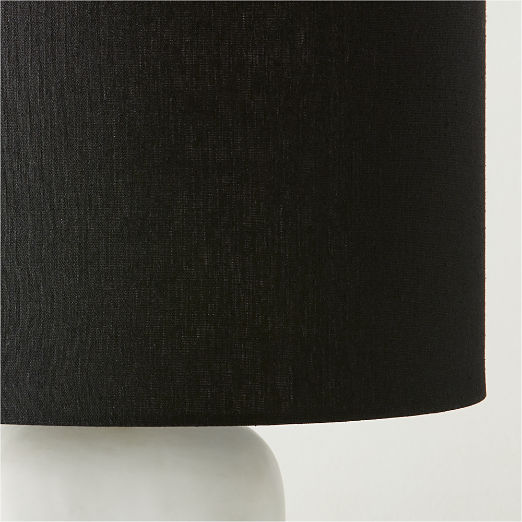 Octavio White Ceramic Table Lamp with Black Shade