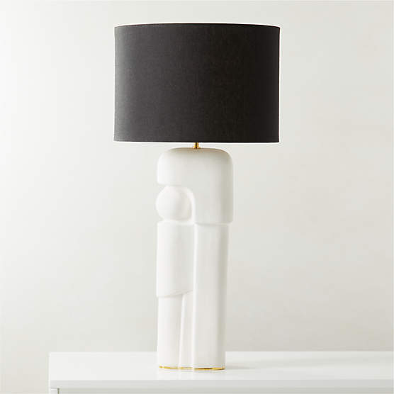 Caro Black and White Metal Modern Table Lamp + Reviews CB2