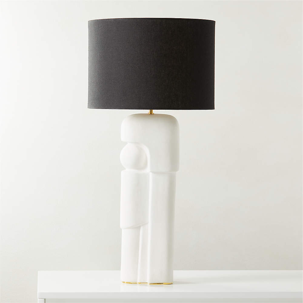 Enora White Travertine Table Lamp + Reviews