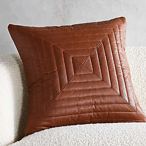 pillow with leather accent