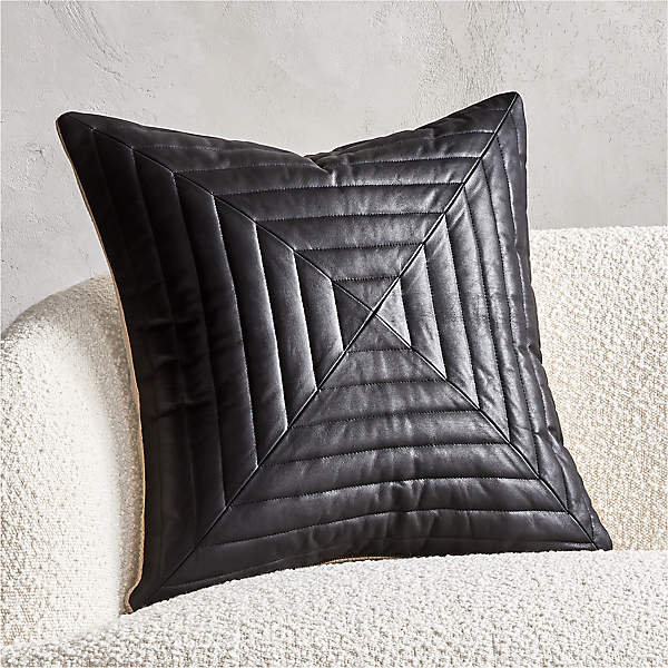 black leather pillow