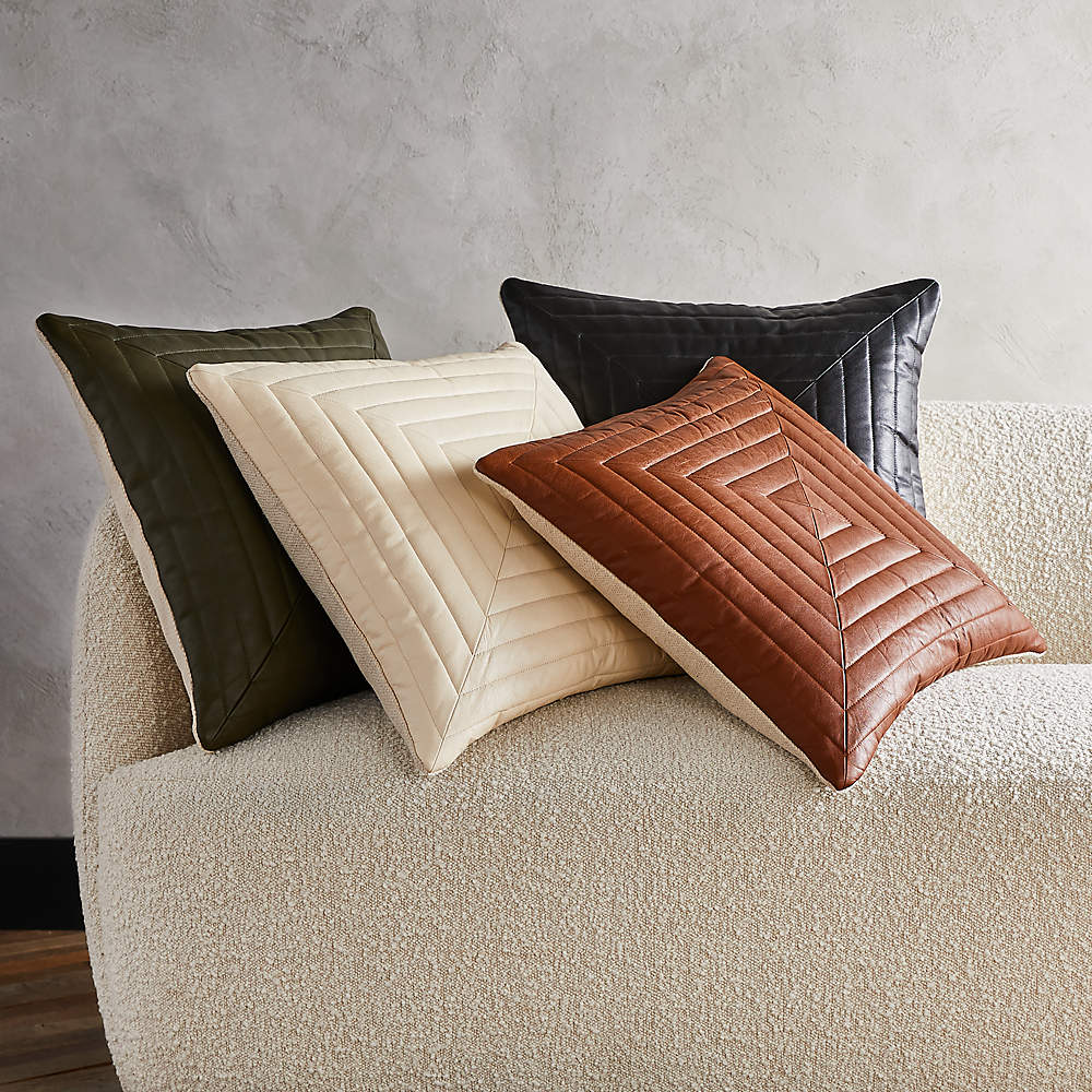 saddle leather pillow