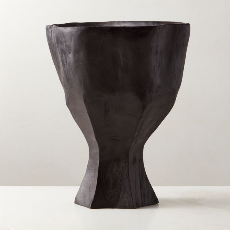 Odin Black Teak Wood Vase - image 2 of 11