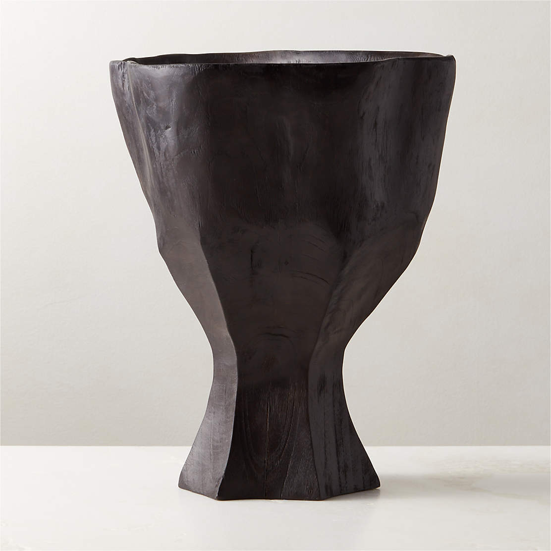 Desi Modern Ribbed Black Vase Tall + Reviews CB2
