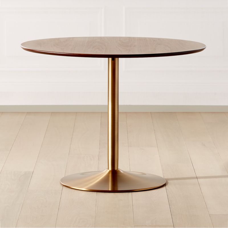 Odyssey Brass/Wood Dining Table - image 0 of 6