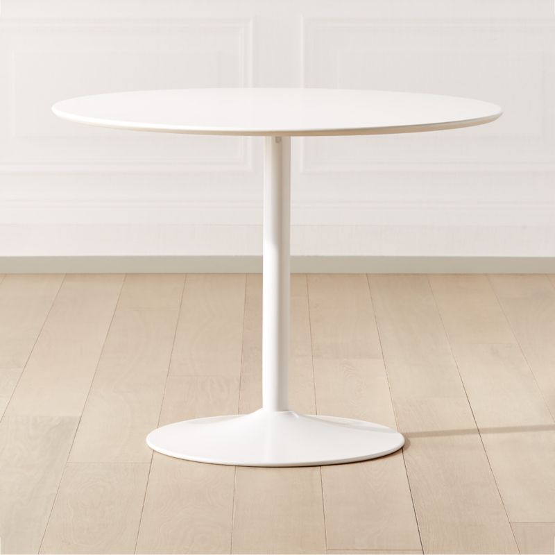 Odyssey White Lacquer Dining Table Cb2, Cb2 White Round Table