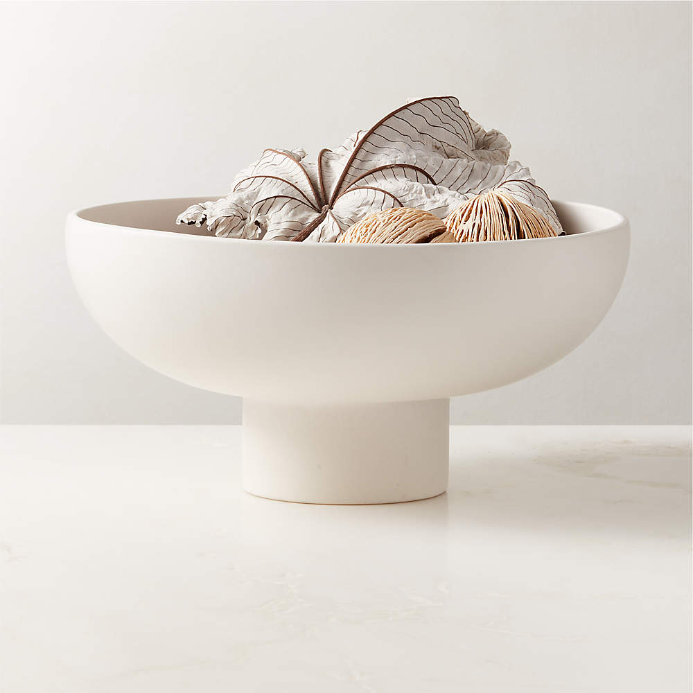 White Ceramic Pedestal Bowl + Reviews