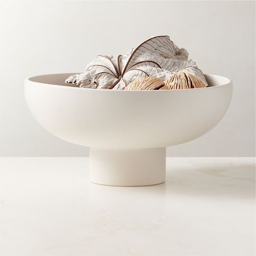 White Ceramic Pedestal Bowl