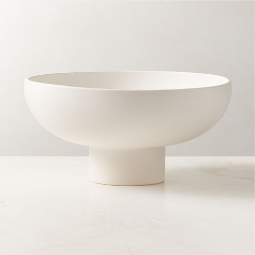 Modern Decorative Bowls Glass Marble Wood Centerpiece Bowls CB2   White Ceramic Pedestal Bowl 